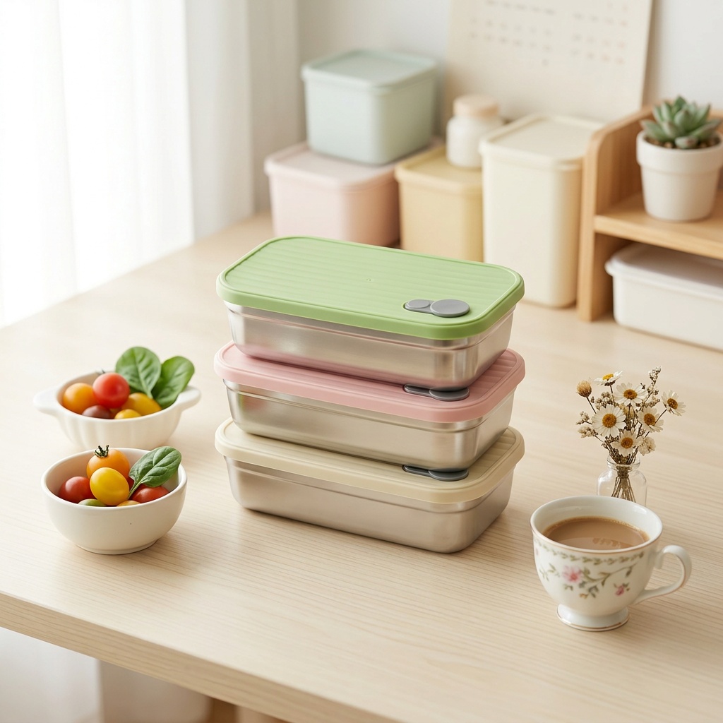 Food Storage Containers B&M - Lonchera de Acero Inoxidable, Recipientes Metálicos