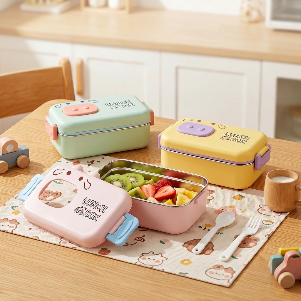 Food Storage Containers B&M - Lonchera Infantil de Acero Inoxidable 304,