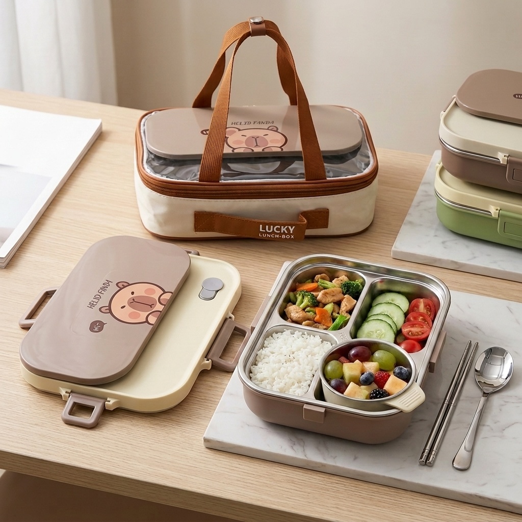 Food Storage Containers B&M - Lonchera Bento de Acero Inoxidable 304,