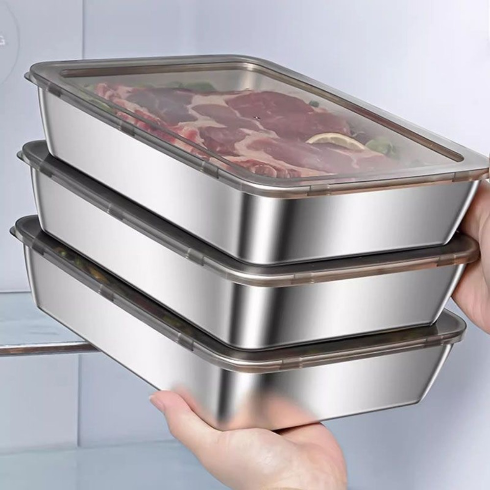 Food Storage Ideas - Bandeja de Servicio de Acero Inoxidable