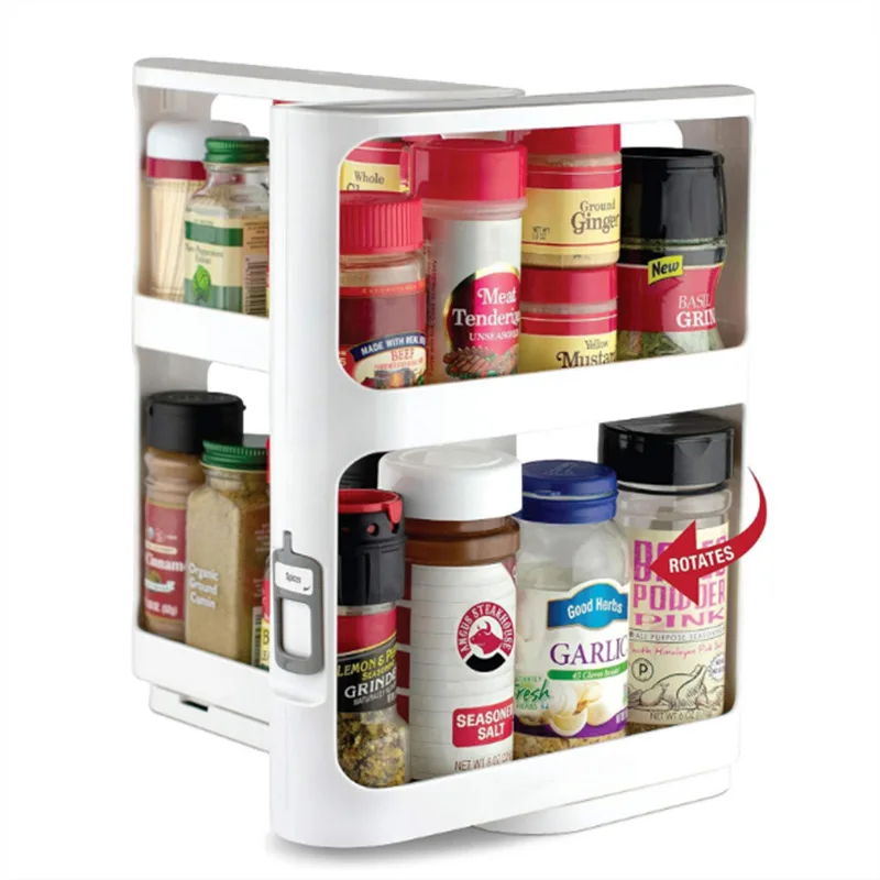 Food Storage Without Plastic - Estante giratorio de almacenamiento multicapa, gabinete