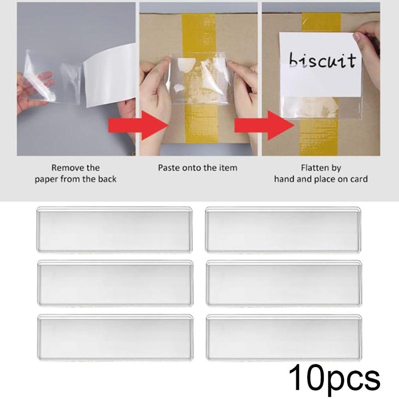 Food Storage Jar Labels - 10 Uds. Soportes transparentes de PVC