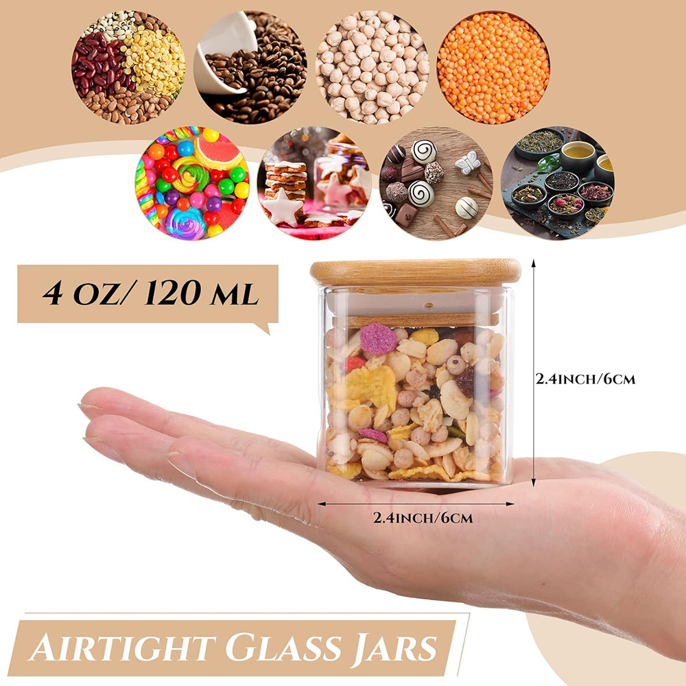 Juego de tarros de vidrio de 4 - Food Storage Jar Labels reseña y precio