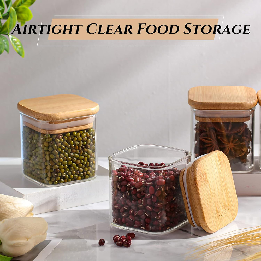 Juego de tarros de vidrio de 4 - Food Storage Jar Labels reseña y precio