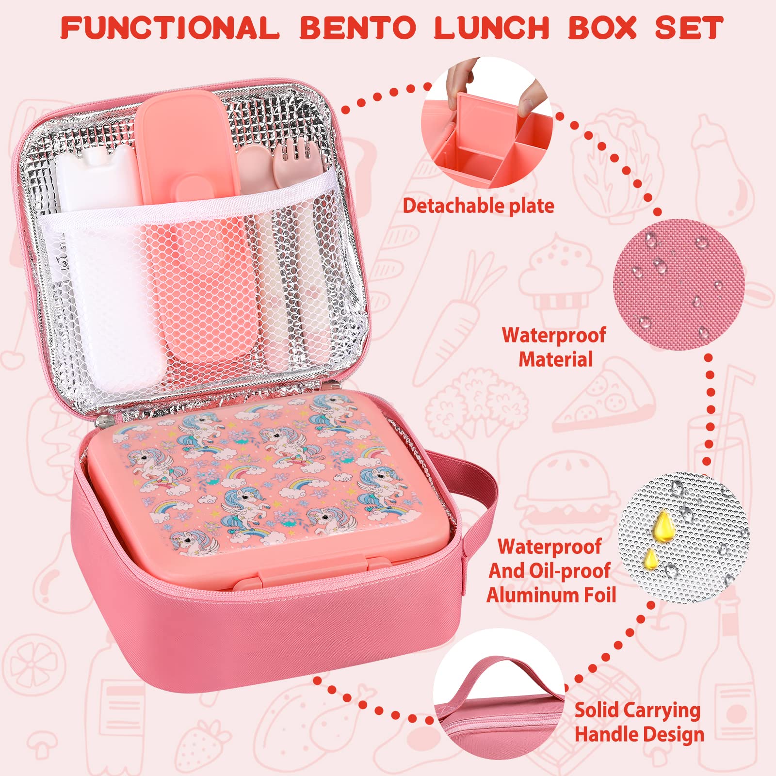 Fiambrera Bento para niños con - Food Storage Zip Bags reseña y precio
