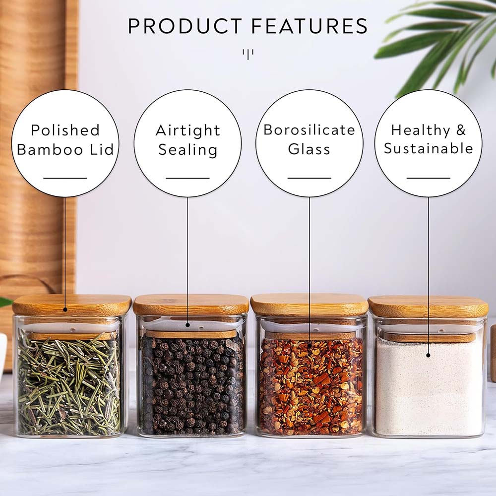 Juego de frascos de vidrio de  - Food Storage Jar Labels reseña y precio