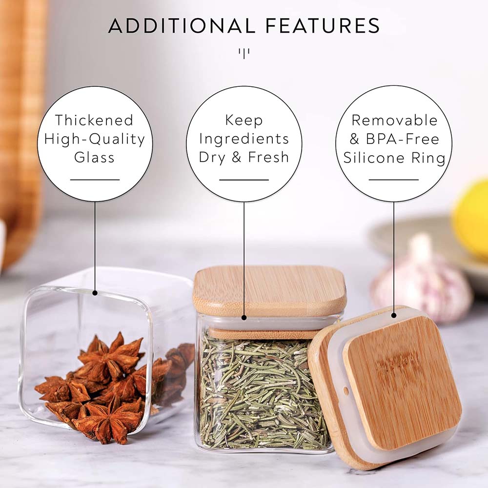 Juego de frascos de vidrio de  - Food Storage Jar Labels reseña y precio