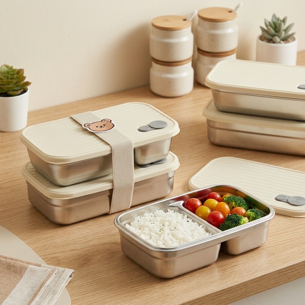 Lonchera de Acero Inoxidable,  - Food Storage Containers B&M reseña y precio