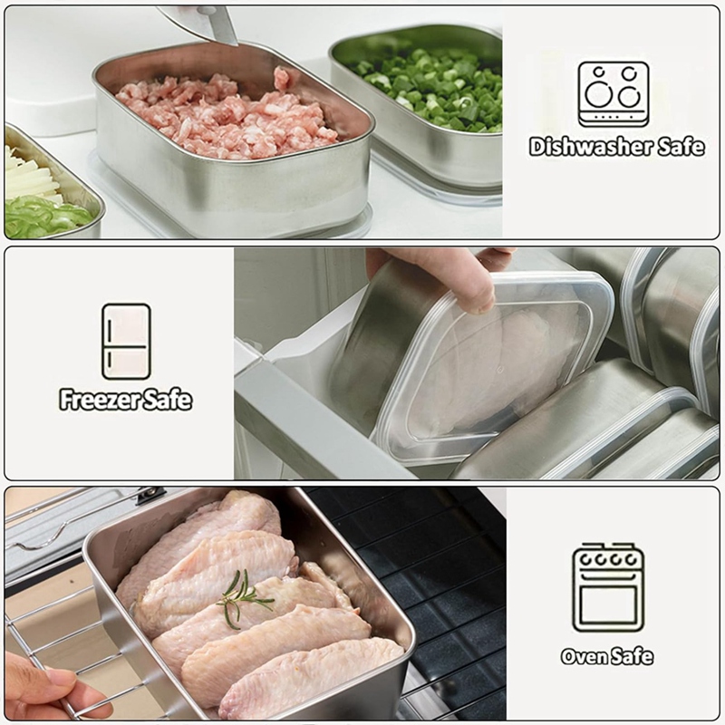 Recipientes de Acero Inoxidabl - Food Storage Boxes reseña y precio