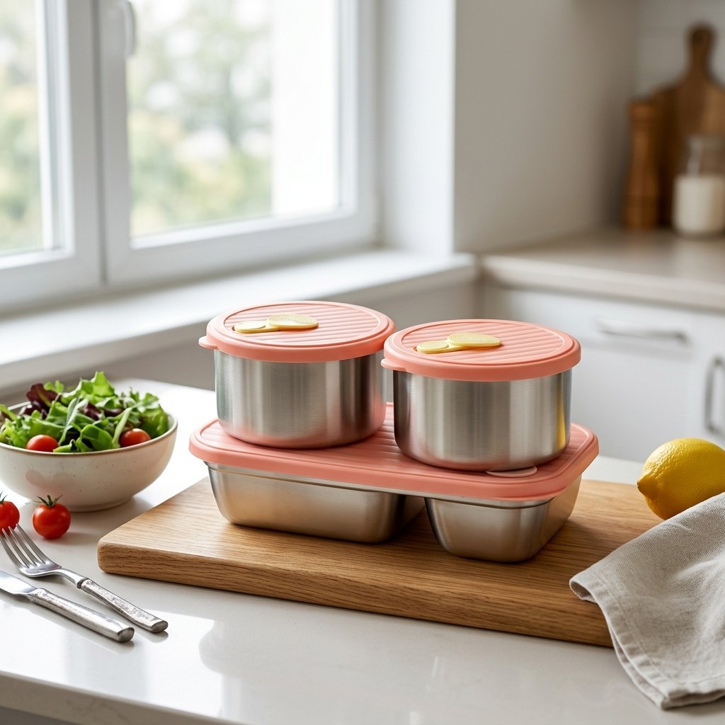 Lonchera de Acero Inoxidable 3 - Food Storage Containers B&M reseña y precio