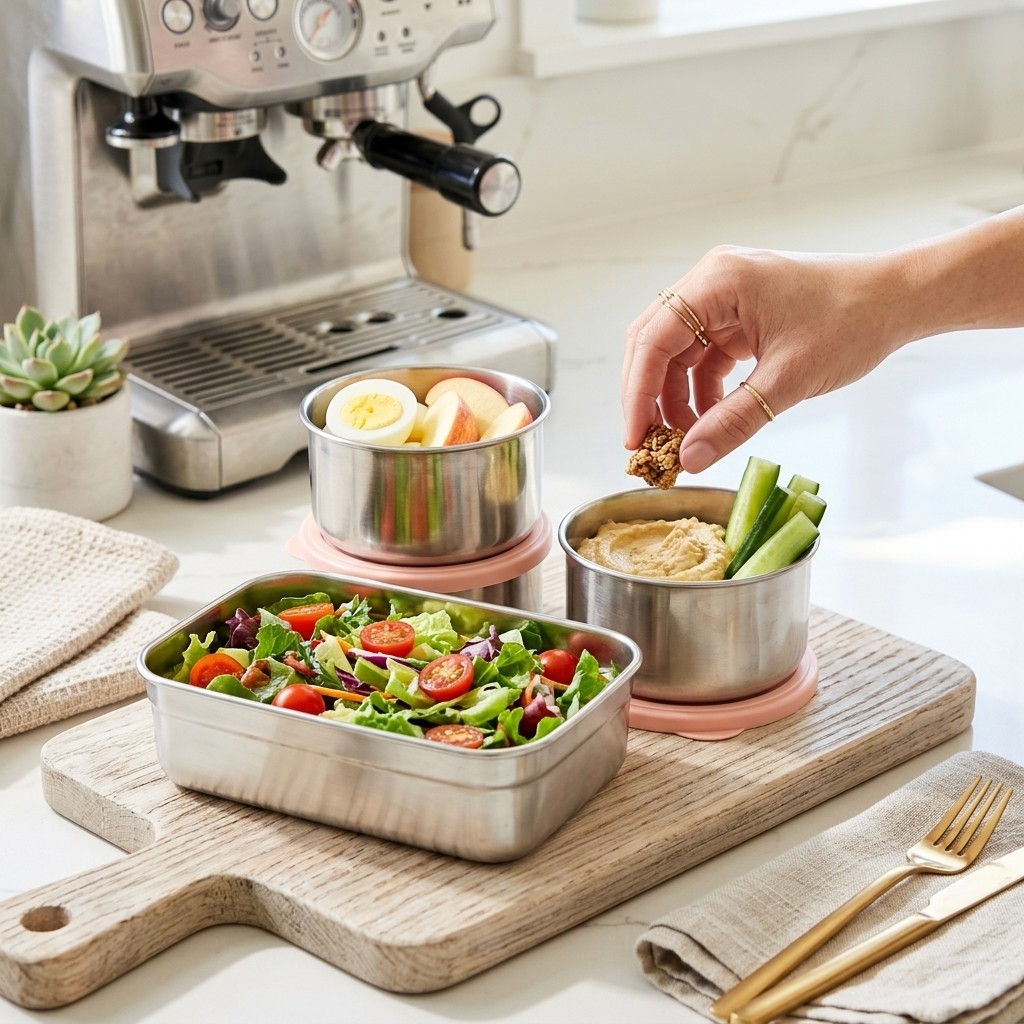 Lonchera de Acero Inoxidable 3 - Food Storage Containers B&M reseña y precio
