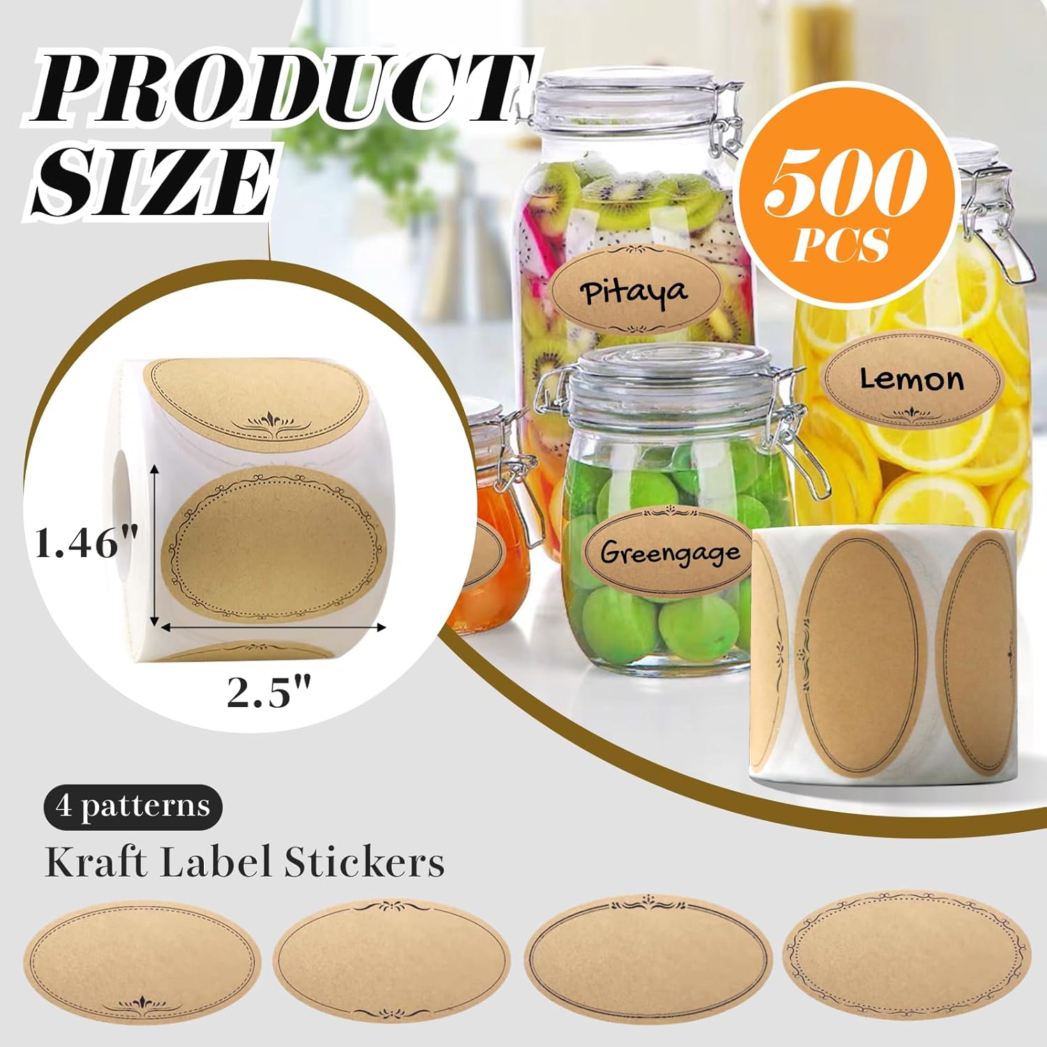 500 etiquetas para tarros Maso - Food Storage Jar Labels reseña y precio