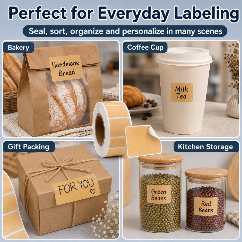 Etiquetas Adhesivas de Papel K - Food Storage Jar Labels reseña y precio
