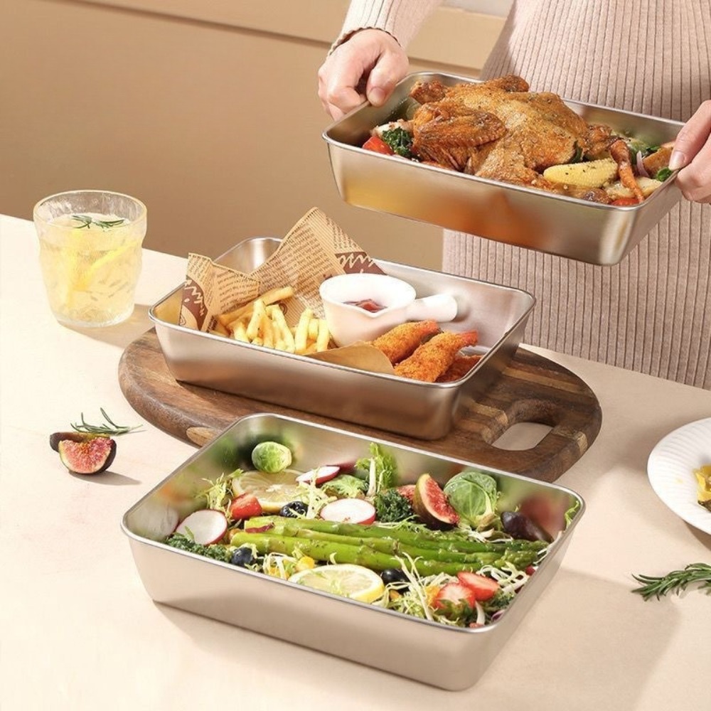 Bandeja de Servicio de Acero I - Food Storage Ideas reseña y precio