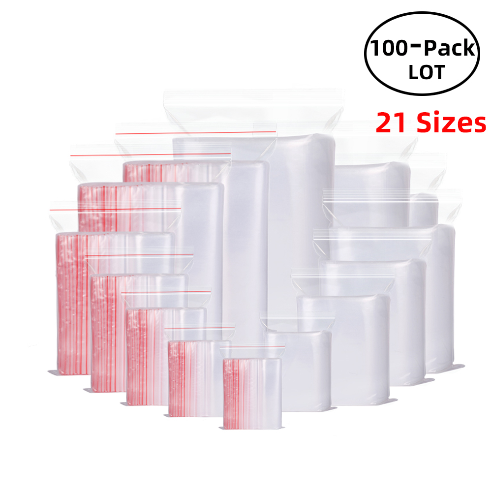 100 unids/pack bolsas con cier - Food Storage Zip Bags reseña y precio