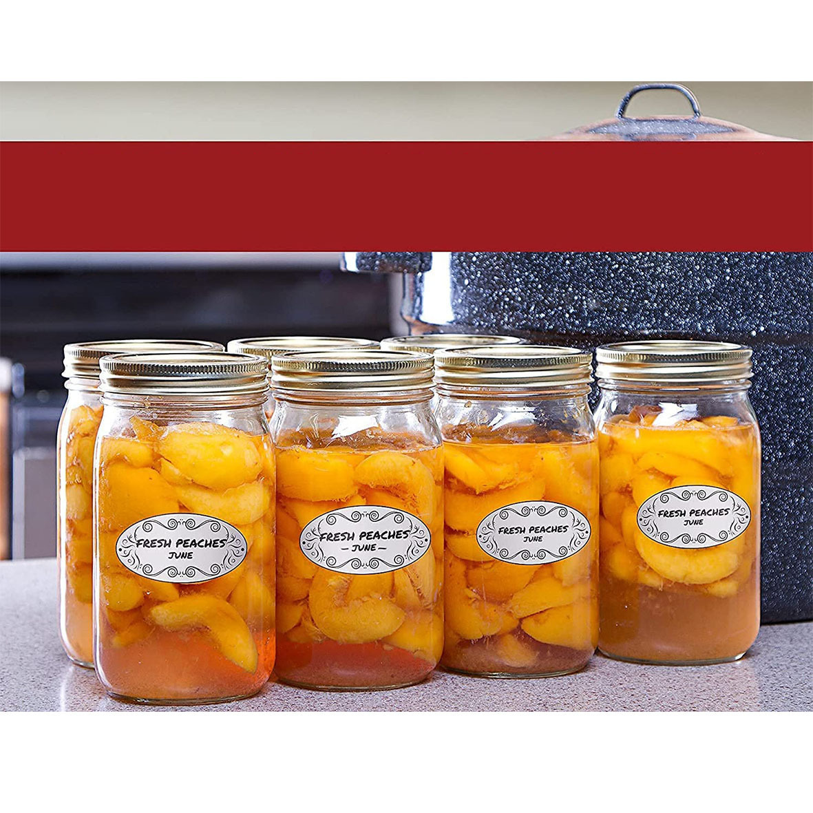 Etiquetas ovaladas de piezas p - Food Storage Jar Labels reseña y precio