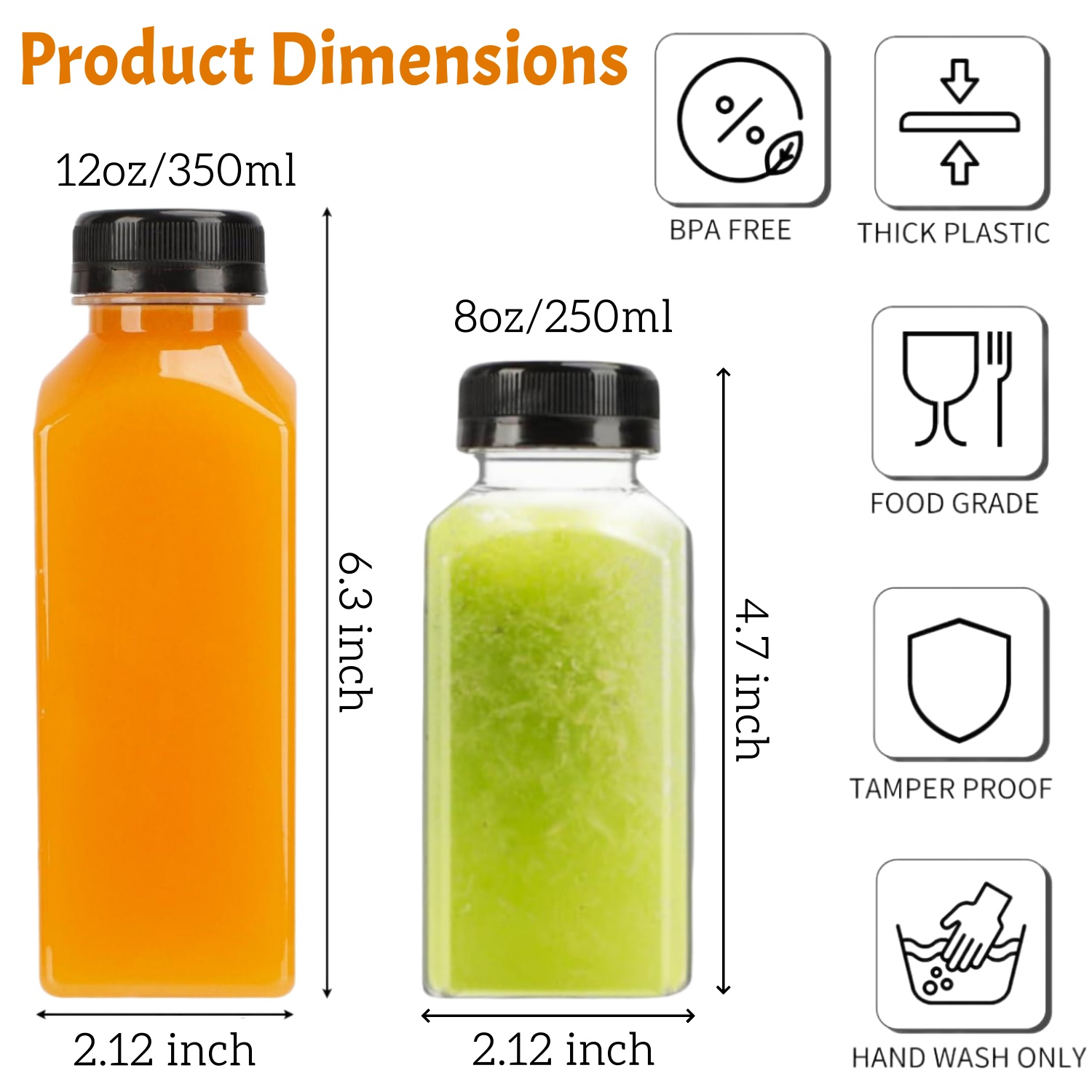 Botellas de jugo de plástico d - Food Storage Jar Labels reseña y precio