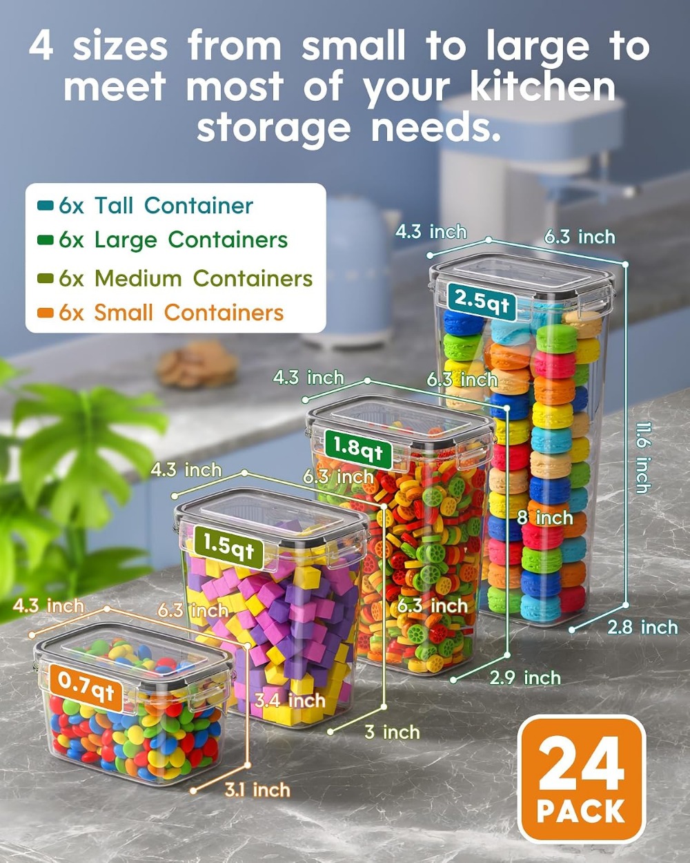 24 Recipientes Herméticos para - Food Storage Label reseña y precio